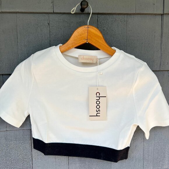 White & Black Crop Top by Choosy XS NWT - Picture 5 of 5